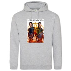 Hoodie with Print Supernatural Winchester Brothers - 2XL grey