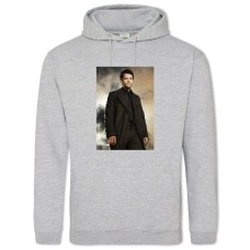 Hoodie with Print Supernatural Castiel Angel Hero Print - 2XL grey