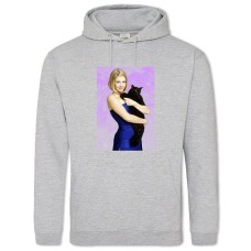 Hoodie with Print Sabrina, The Teenage Witch With Cat Salem - 2XL grey