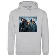 Hoodie with Print The Witcher Heroes 2 - 2XL grey