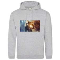 Hoodie with Print Arrow Girl Hero - 2XL grey