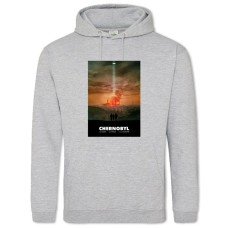 Hoodie with Print Chernobyl Thematical Print - 2XL grey