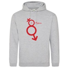 Худи с принтом С 8 Марта! Красный Принт - 2XL серый