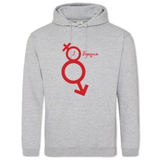 Худи с принтом С 8 Марта! Красный Принт 2 - 2XL серый