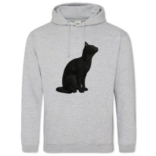Худи с принтом Черная Кошка Принт - 2XL серый