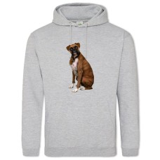 Hoodie with Print Dog Sits - 2XL grey