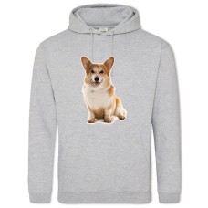 Hoodie with Print Cute Corgi - 2XL grey