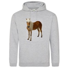 Hoodie with Print Hors With Funny Mane - 2XL grey