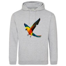 Hoodie with Print Colorful Parrot - 2XL grey