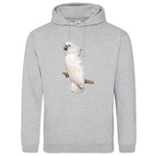 Hoodie with Print White Parrot - 2XL grey