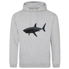 Hoodie with Print Evil Shark - 2XL grey