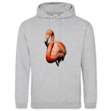 Hoodie with Print Cute Flamingo - 2XL grey