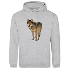 Hoodie with Print Wild Wolf - 2XL grey