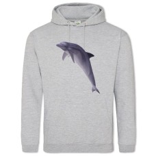 Hoodie with Print Violet Dolphin - 2XL grey