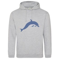 Hoodie with Print Cute Dolphin - 2XL grey