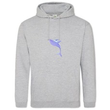 Hoodie with Print Violet Whale - 2XL grey