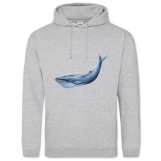 Hoodie with Print Blue Whale - 2XL grey