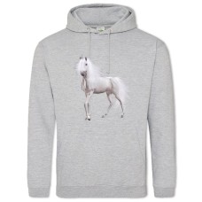 Hoodie with Print White Unicorn - 2XL grey