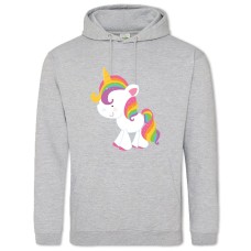 Hoodie with Print Cute Little Unicorn - 2XL grey