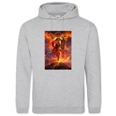 Худи с принтом Мтг Огонь Девушка - 2XL серый