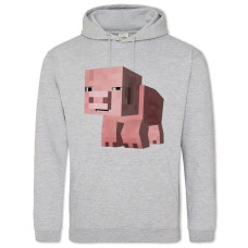 Худі з принтом Майнкрафт Свинка - 2XL сірий