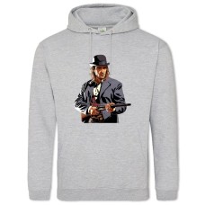 Hoodie with Print Red Dead Redemption Hero Theme - 2XL grey