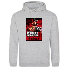 Hoodie with Print Red Dead Redemption Logo Print - 2XL grey