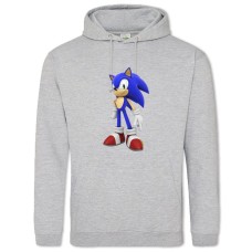 Hoodie with Print Sonic Hero - 2XL grey