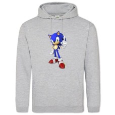 Hoodie with Print Sonic Game Hero Print - 2XL grey
