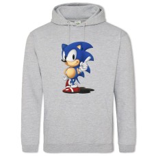 Hoodie with Print Sonic Cute Hero - 2XL grey
