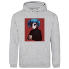 Hoodie with Print Sally Face Hero Print - 2XL grey