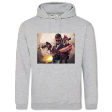 Hoodie with Print Team Fortress Hero Print - 2XL grey