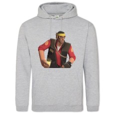Hoodie with Print Team Fortress Print - 2XL grey