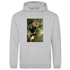 Hoodie with Print Tomb Raider Lara Croft Hero - 2XL grey