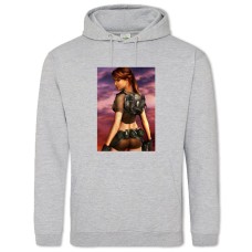 Hoodie with Print Tomb Raider Hero Lara Croft - 2XL grey
