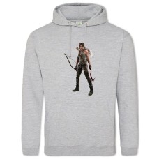 Hoodie with Print Tomb Raider Lara Croft Strong Hero Print - 2XL grey