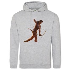 Hoodie with Print Tomb Raider Strong Lara Croft Print - 2XL grey