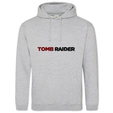 Hoodie with Print Tomb Raider Logo - 2XL grey