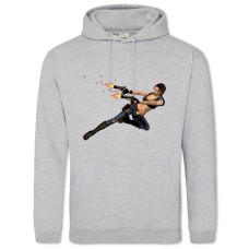 Hoodie with Print Tomb Raider Lara Croft With Guns - 2XL grey