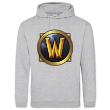 Hoodie with Print World Of Warcraft Logo - 2XL grey