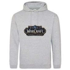 Hoodie with Print World Of Warcraft Logo - 2XL grey