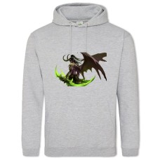 Hoodie with Print World Of Warcraft Illidan Stormrage Hero - 2XL grey