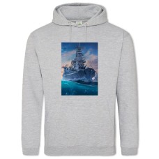 Hoodie with Print World Of Warships Boat Print - 2XL grey