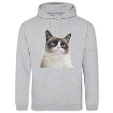 Худі з принтом Інтернет-Меми Сердитий Кот - 2XL сірий