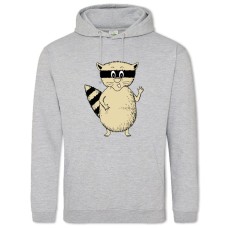 Hoodie with Print Yelloow Raccoon - 2XL grey