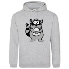 Hoodie with Print Cute Raccoon - 2XL grey