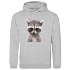 Hoodie with Print Small And Cute Raccoon - 2XL grey