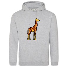 Hoodie with Print Painted Giraffe - 2XL grey