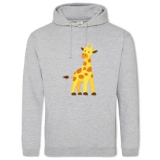 Hoodie with Print Giraffe From Cartoon - 2XL grey