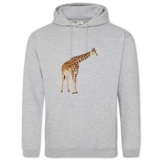 Hoodie with Print Giraffe With Trailing Neck - 2XL grey